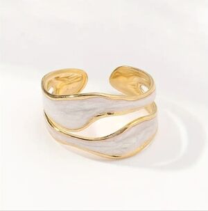 18k Gold Plated Adjustable Irregular Opening Ring